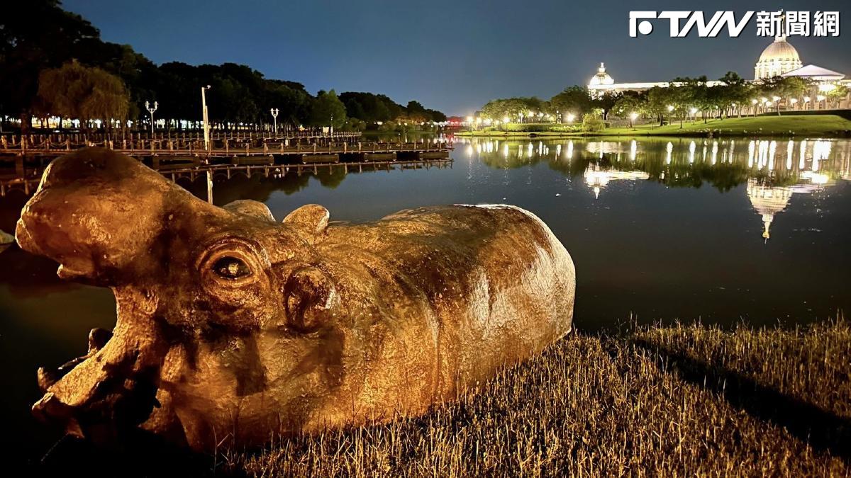博物館驚魂夜台南版？奇美博物館河馬雕像「
